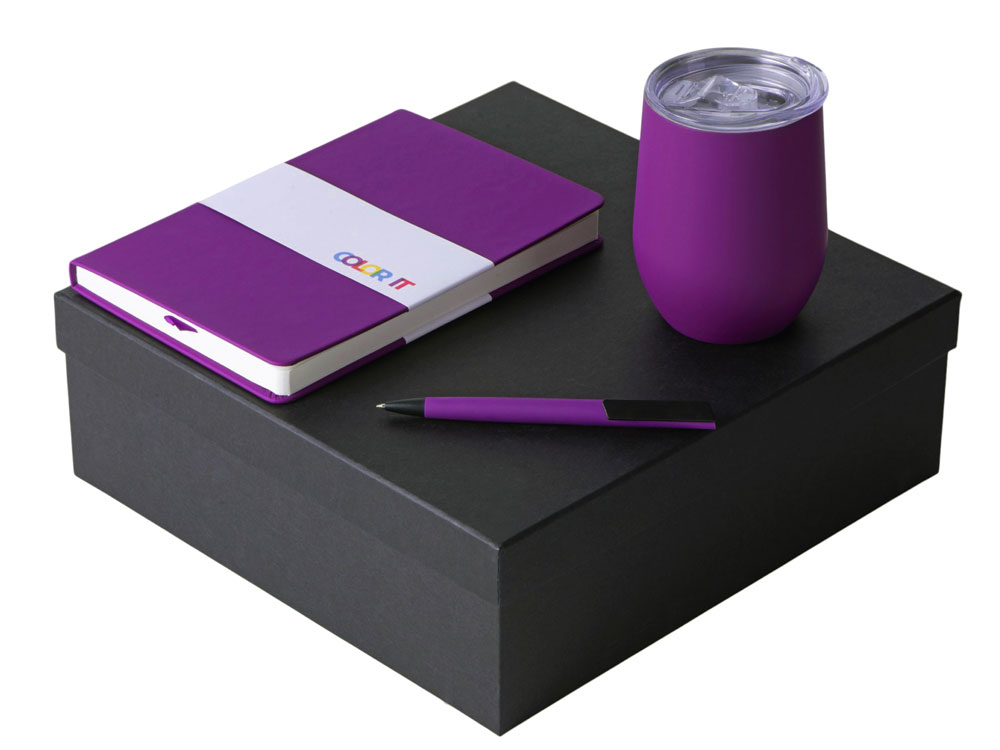 Подарочный набор Color it с блокнотом, пластиковой ручкой и термокружкой