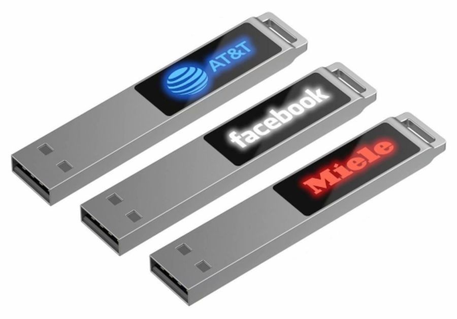 Флешка markBright с зеленой подсветкой