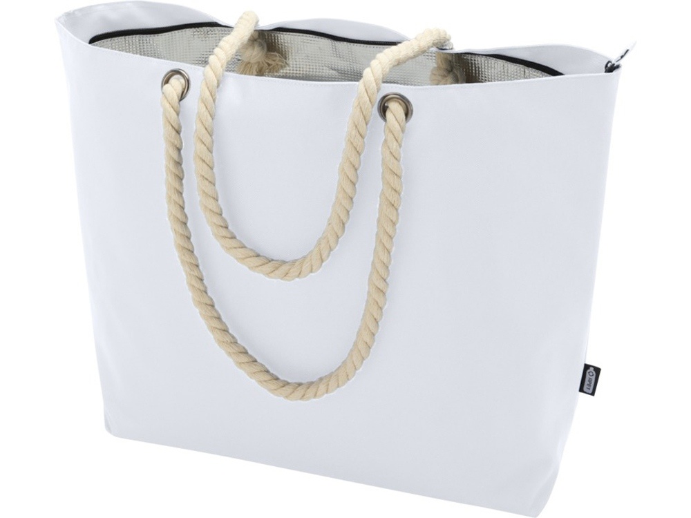 Пляжная сумка-холодильник Panama GRS из переработанных материалов с ручками-шнурками