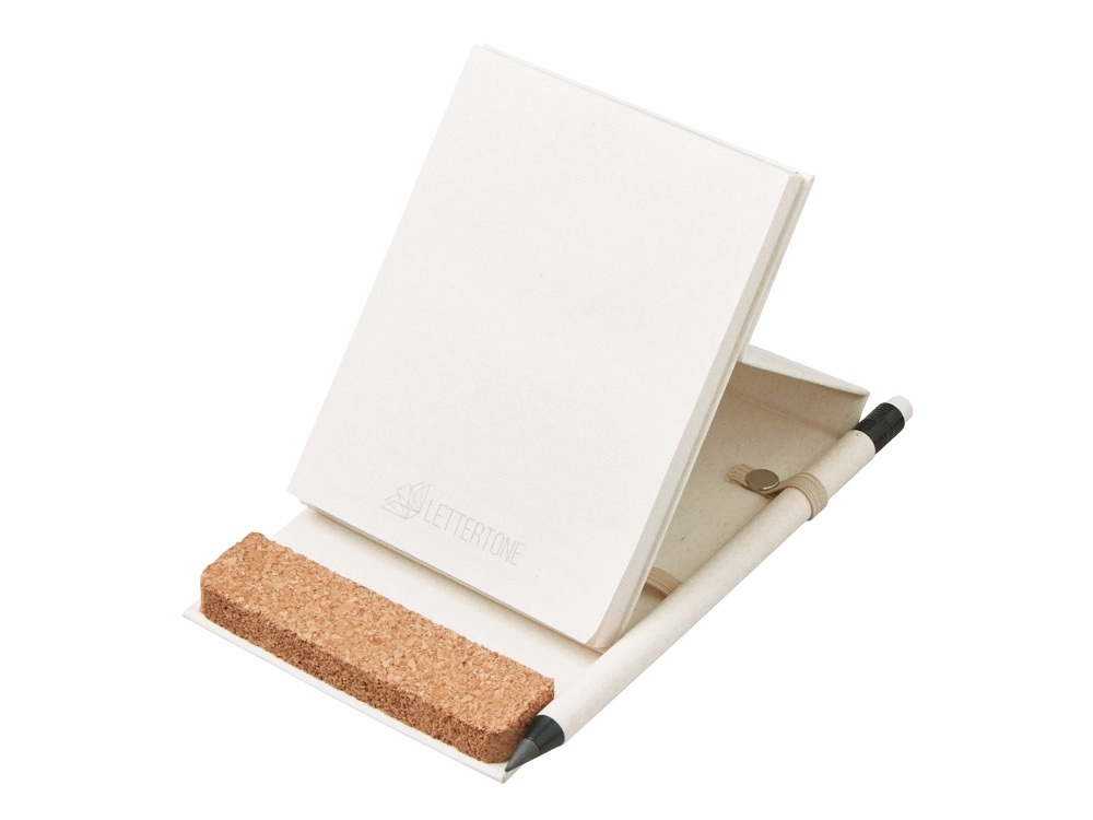 Блокнот А6 Milky S с подставкой из пробки