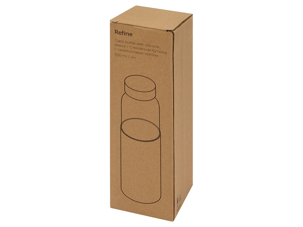 Стеклянная бутылка для воды в силиконовом чехле Refine