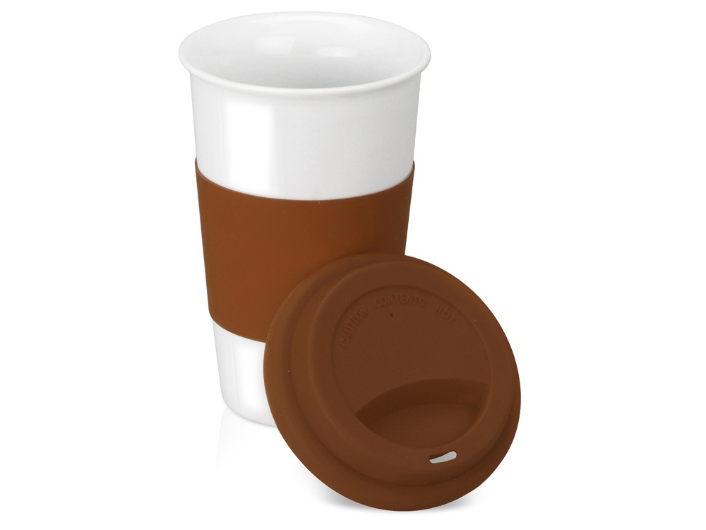 Кружка Нью-Йорк  с силиконовой крышкой и манжетой