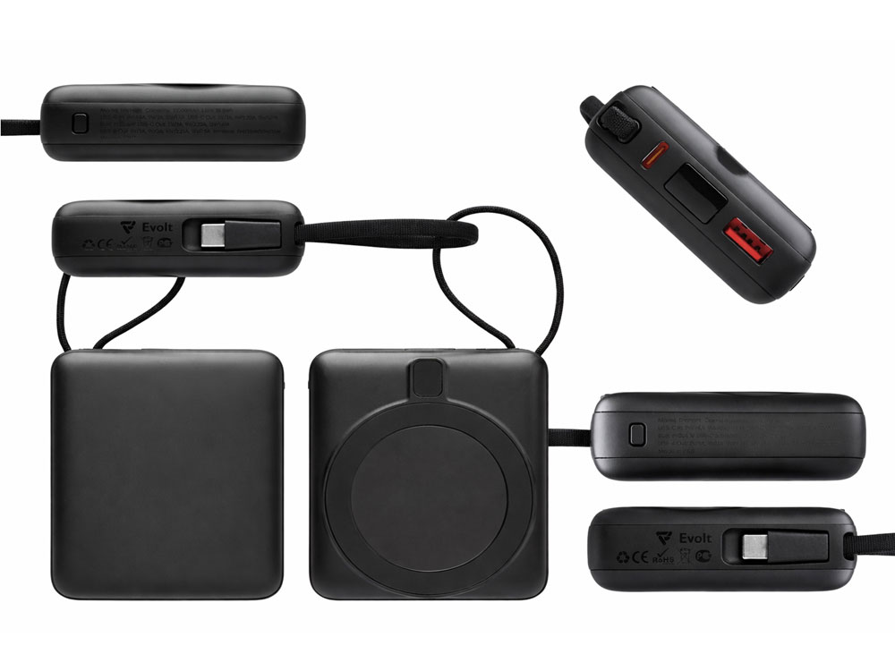 Магнитный беспроводной внешний аккумулятор c подсветкой лого Энчант, 10000 мАч