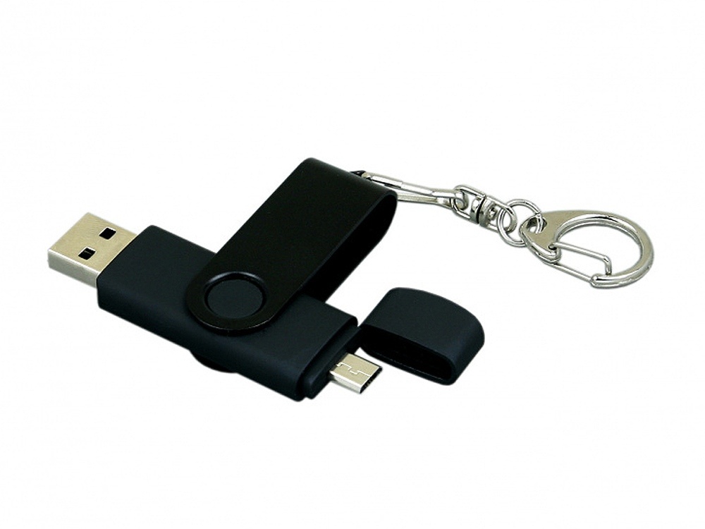64 Гб USB 2.0 флеш-накопитель с вращающимся корпусом и Micro USB портом
